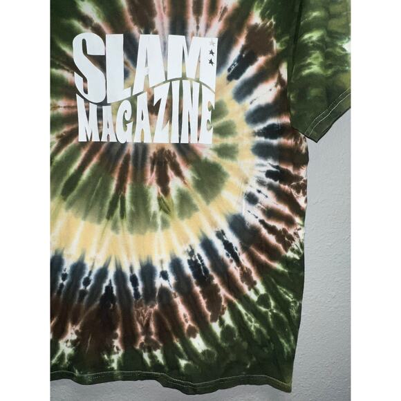 Vintage Slam Magazine Shirt Basketball Hoop Green Tie Dye Tee Large - Picture 4 of 10